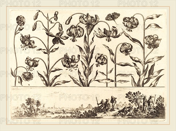 Nicolas Cochin after Balthasar Moncornet, French (1610-1686), Flower Print no.5, 1645, etching