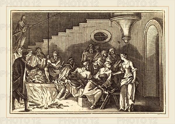 after Sébastien Le Clerc I, Peter Denying Christ, engraving