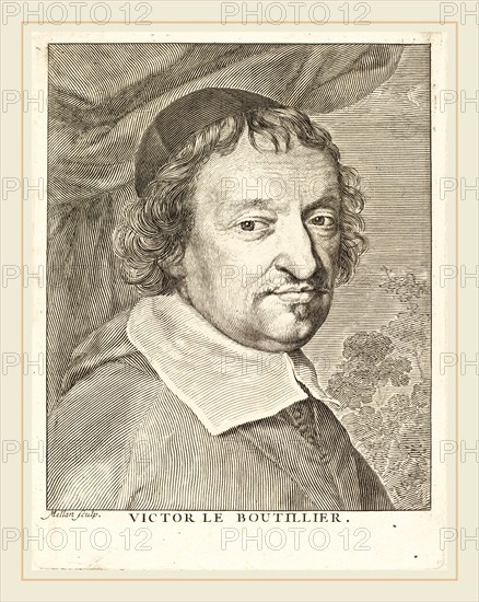Claude Mellan, French (1598-1688), Victor Le Bouthillier, engraving on laid paper