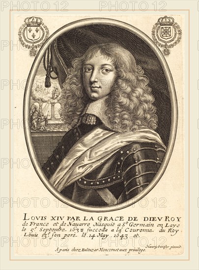 Balthasar Moncornet after Henry Stresor, French (c. 1600-1668), Louis XIV, King of France, engraving on laid paper