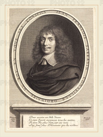 Robert Nanteuil, French (1623-1678), Jean-Pierre Sarrazin, 1656, engraving