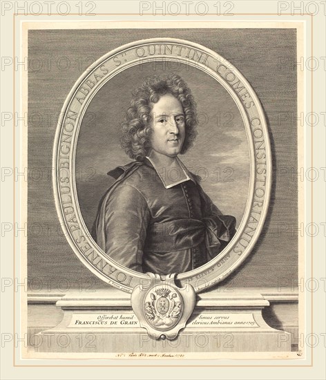 BenoÃ®t Audran I after Joseph Vivien, French (1661-1721), J.P. Bignon, engraving