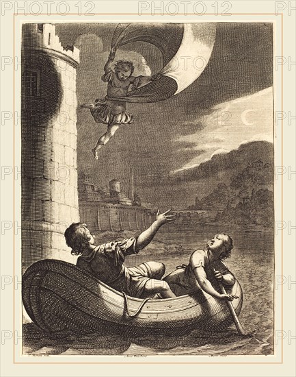 Abraham Bosse after Claude Vignon, French (1602-1676), Illustration to Jean Desmarets' "L'Ariane", published 1639, etching and engraving