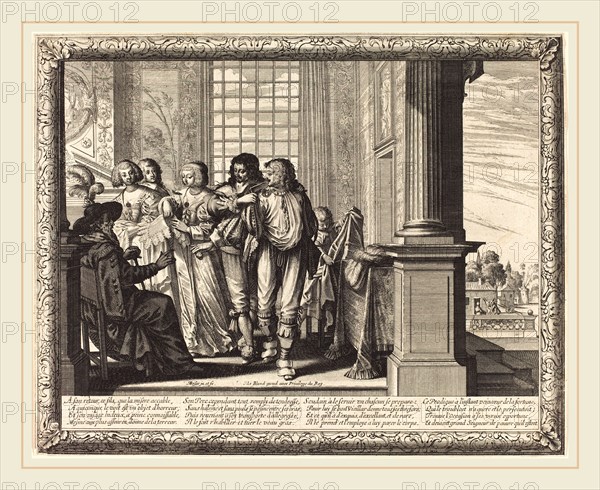 Abraham Bosse, French (1602-1676), The Prodigal Son's Father Orders the Best Robe and the Slaughter of the Fatted Calf, engraving