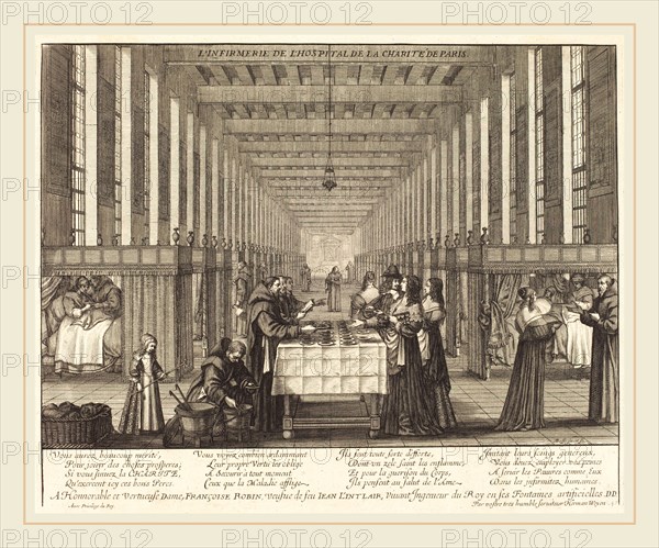Abraham Bosse, French (1602-1676), L'Infirmerie de l'hospital de la Charite de Paris, etching
