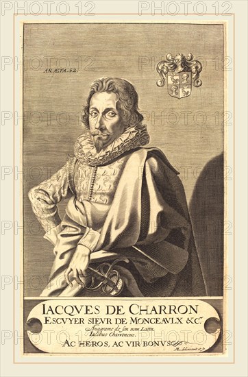 Michel Lasne, French (1590 or before-1667), Jacques de Charron, engraving on laid paper