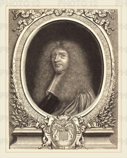 Antoine Masson, French (1636-1700), Antoine Turgot, etching and engraving