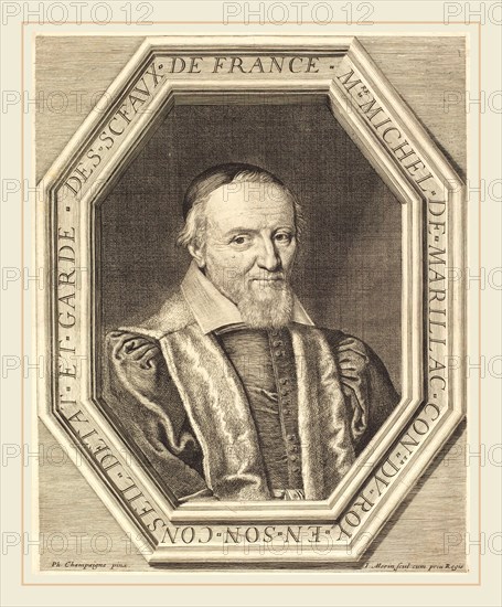 Jean Morin after Philippe de Champaigne, French (c. 1600-1650), Michel de Marillac, etching, engraving, and stippling on laid paper