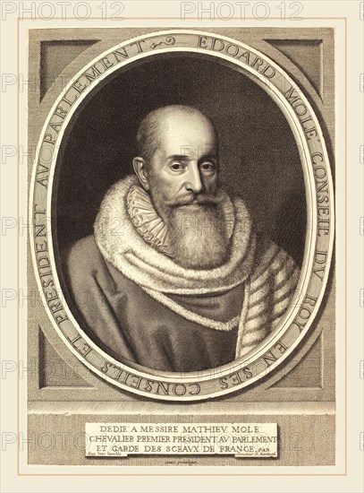 Robert Nanteuil, French (1623-1678), Edouard Mole, 1653, engraving