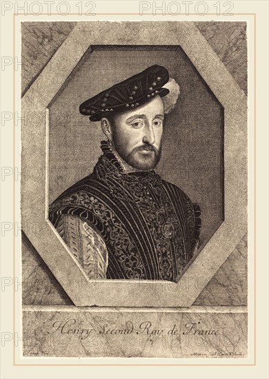 Jean Morin after François Clouet, French (c. 1600-1650), Henry II, etching, engraving, and stippling on laid paper