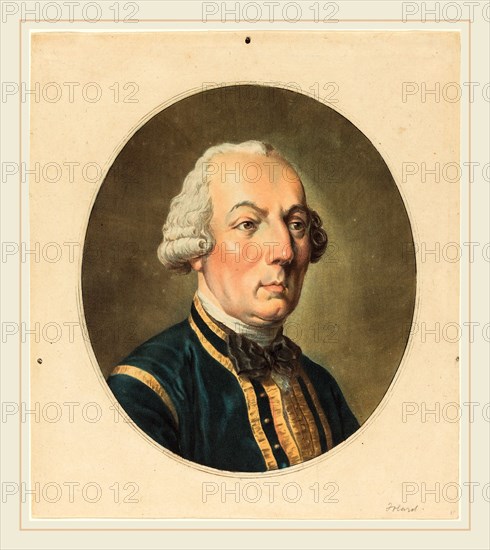 Antoine-François Sergent, French (1751-1847), Jean Charles Folard, color mezzotint