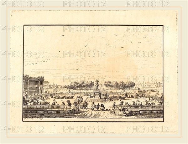 Jean-Michel Moreau, French (1741-1814), Place de Louis XV, 1770, etching