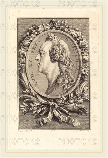 BenoÃ®t-Louis Prévost after Charles-Nicolas Cochin II, French (c. 1735-1804), Louis XV, 1765, engraving on laid paper