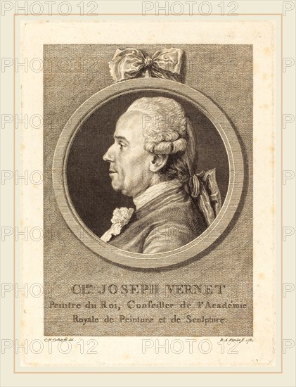 Benedict Alphonse Nicolet after Charles-Nicolas Cochin II, French (1743-1806), Claude Joseph Vernet, 1781, etching on laid paper