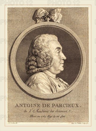 Augustin de Saint-Aubin after Charles-Nicolas Cochin I, French (1736-1807), Antoine De Parcieux, 1771, engraving over etching on laid paper