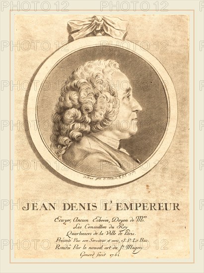 Pierre Gonord after Charles-Nicolas Cochin II, French (active c. 1755-active c. 1761), Jean Denis L'Empereur, 1761, crayon-manner engraving on laid paper