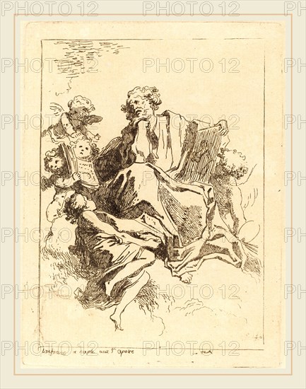 Jean-Honoré Fragonard after Giovanni Lanfranco, French (1732-1806), Saint Luke, 1761-1764, etching on laid paper
