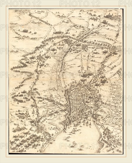 Jacques Callot, French (1592-1635), The Siege of La Rochelle [plate 6 of 16;  set comprises 1952.8.97-112], 1628-1631, etching and engraving