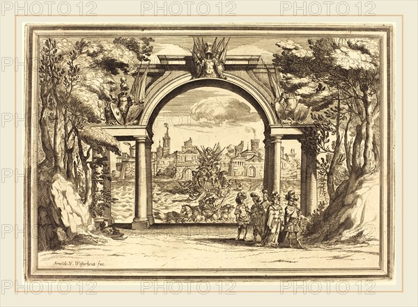 Arnold von Westerhout, Flemish (1651-1725), Il Greco in Troia: Plate 1, etching and engraving on laid paper [restrike]