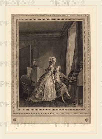 Jean-Louis Delignon after Nicolas Lavreince, French (1755-c. 1804), Les offres seduisantes, 1782, etching and engraving