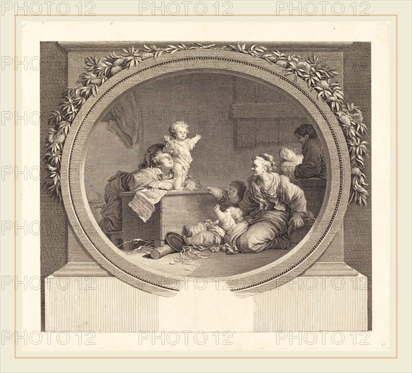 Nicolas Delaunay after Jean-Honoré Fragonard, French (1739-1792), Le Petit prédicateur, 1791, etching and engraving