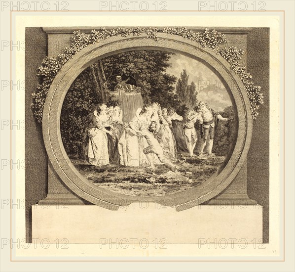 Nicolas Delaunay after Jean-Honoré Fragonard, French (1739-1792), Les Voeux acceptees, probably c. 1777-1783, etching and engraving