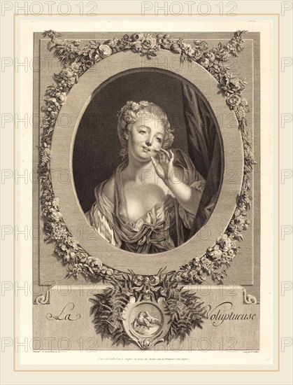 René Gaillard after Jean-Baptiste Greuze, French (c. 1719-1790), La voluptueuse, etching and engraving