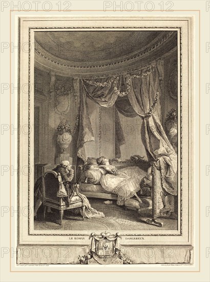 Isidore-Stanislas Helman after Nicolas Lavreince, French (1743-1806-1810), Le roman dangereux, 1781, etching and engraving