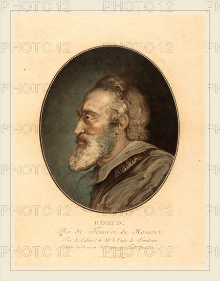 Jean-FranÃ§ois Janinet after Sir Peter Paul Rubens, French (1752-1814), Henry IV, 1777, color aquatint