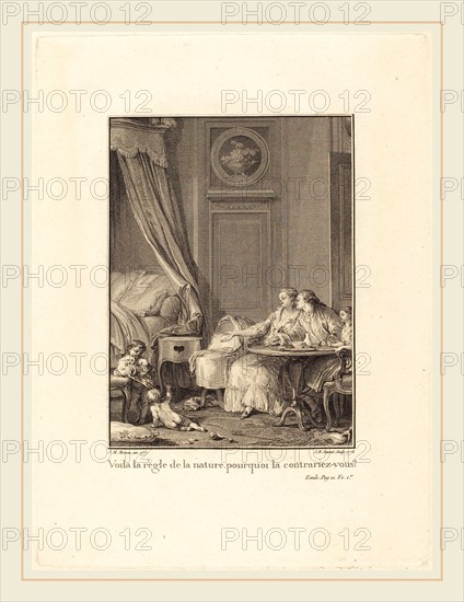 Jean-Baptiste Blaise Simonet after Jean-Michel Moreau, French (1742-1813 or after), VoilÃ  la rÃ¨gle de la nature, pourquoi la contrariez-vous?, 1777-1778, etching and engraving
