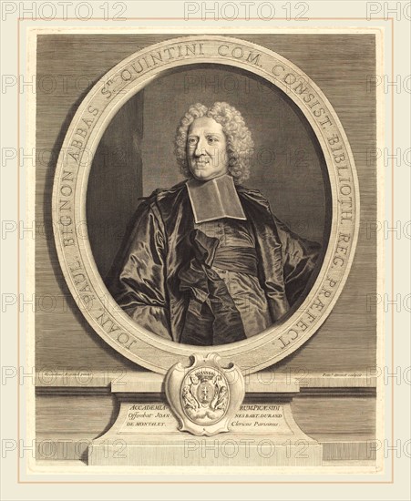 Pierre Drevet after Hyacinthe Rigaud, French (1663-1738), Jean Paul Bignon, Abbe du St. Quentin, engraving