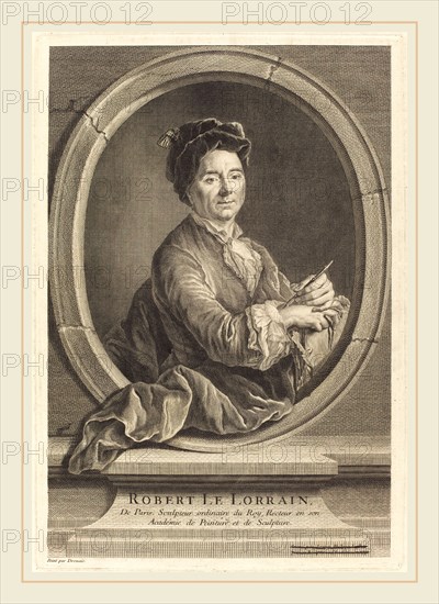 Jacques-Philippe Le Bas after Hubert Drouais, French (1707-1783), Robert le Lorrain, 1741, engraving on laid paper