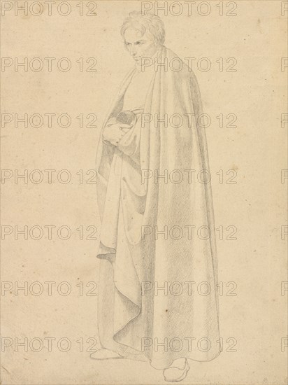 Joseph Wintergerst in a Floor-length Coat, Standing, with his Ha