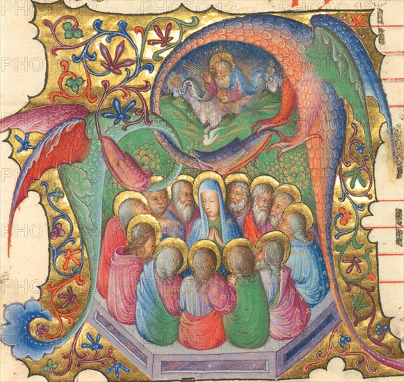 Initial A:  Pentecost