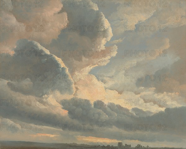 Study of Clouds with a Sunset near Rome