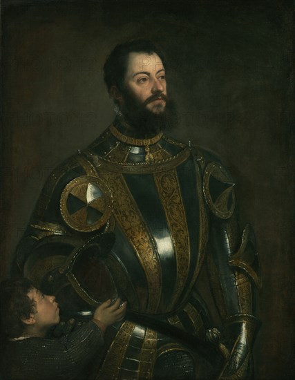 Portrait of Alfonso d'Avalos, Marchese del Vasto, in Armor with