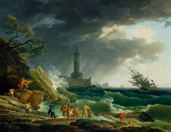 Vernet, Tempête sur une côte méditérranéenne