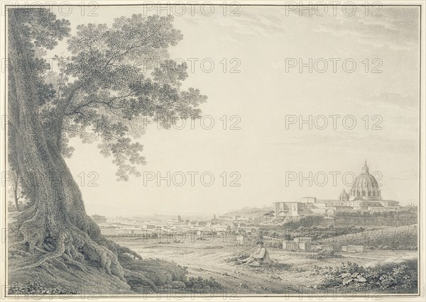 An extensive view of Rome from the Orti della Pineta Sacchetti