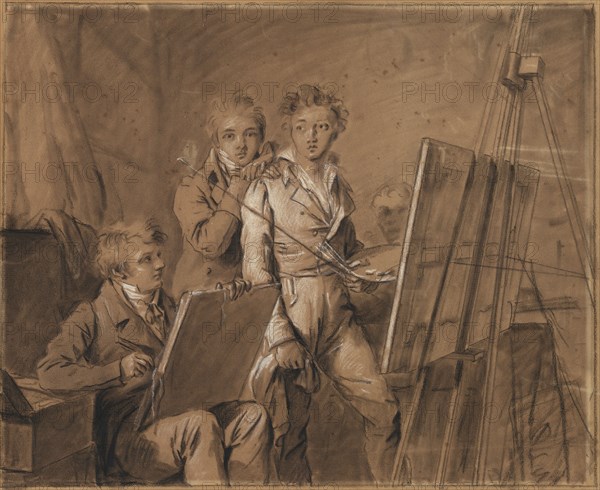 Three Young Artists in a Studio
