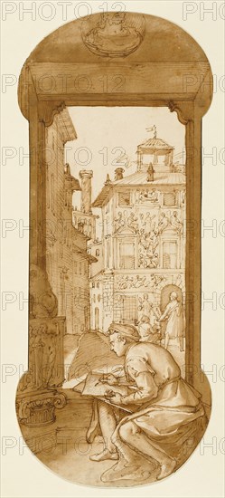 Taddeo Drawing after the Antique, In the Background Copying a F