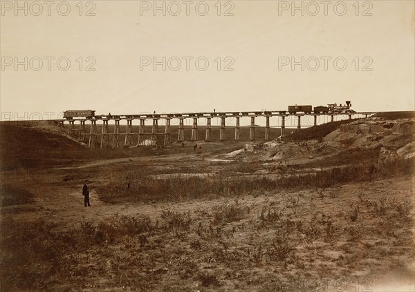 [Trestle Bridge Near Fort Harker, Kansas]