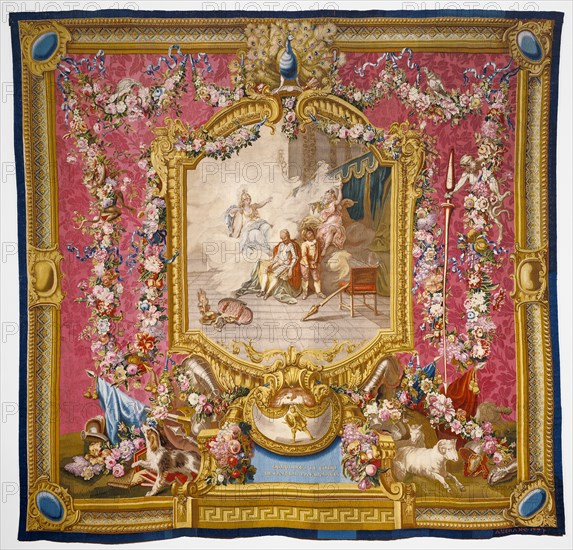 Tapestry: Don Quichotte guéri de sa folie par la sagesse, from