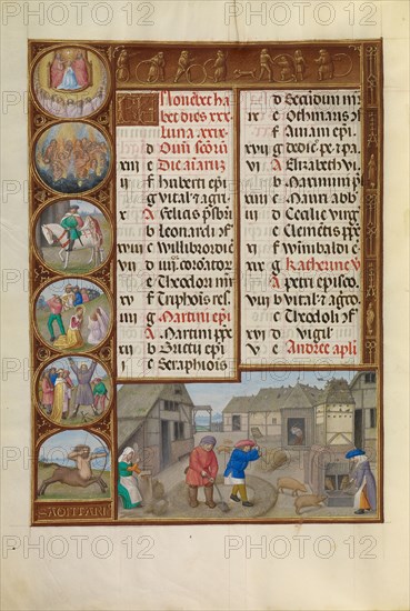 Threshing and Pig Feeding, Zodiacal Sign of Sagittarius