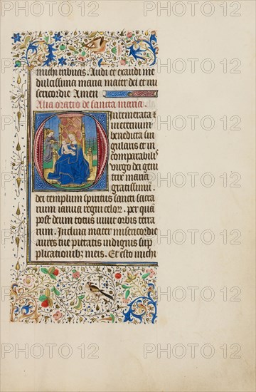 Initial O: The Virgin and Child Enthroned