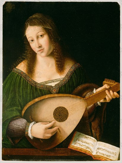 Lady Playing a Lute