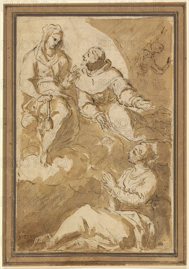 St. Francis (?) Interceding with the Virgin on behalf of a Femal