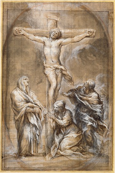 Christ on the Cross with the Virgin Mary, Mary Magdalene, and Sa