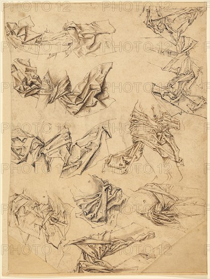 Studies of Christ's Loincloth (recto),  Studies of Bookbindings