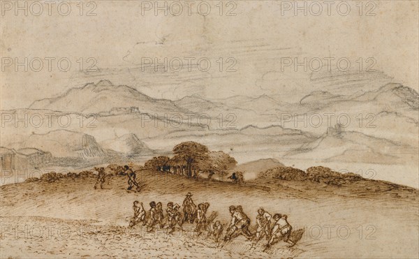 Landscape in Latium with Farm Laborers