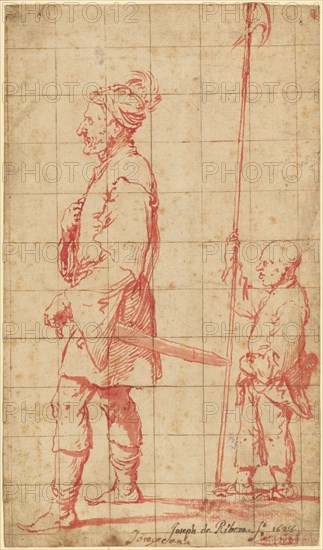 An Oriental Potentate Accompanied by His Halberd Bearer